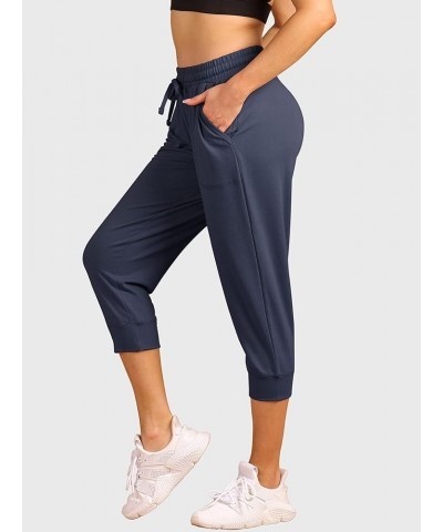 Women's French Terry Jogger Lounge Sweatpants - Active Capri Pants for Women Navy $13.74 Activewear