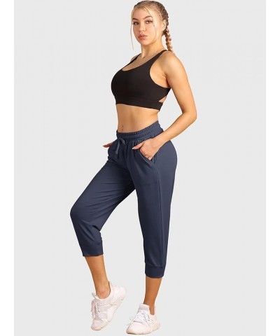 Women's French Terry Jogger Lounge Sweatpants - Active Capri Pants for Women Navy $13.74 Activewear