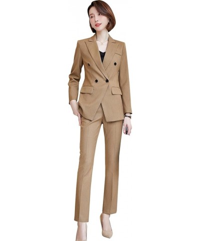 Womens Business Work Suit Set Blazer Pants for Office Lady Suit Set Slim Fit Blazer Pant Coffee $26.95 Suits