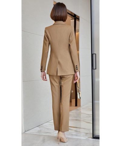 Womens Business Work Suit Set Blazer Pants for Office Lady Suit Set Slim Fit Blazer Pant Coffee $26.95 Suits