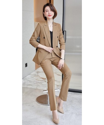 Womens Business Work Suit Set Blazer Pants for Office Lady Suit Set Slim Fit Blazer Pant Coffee $26.95 Suits