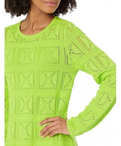 Women's Laney Crochet Micro Mini Dress Lime $33.92 Dresses