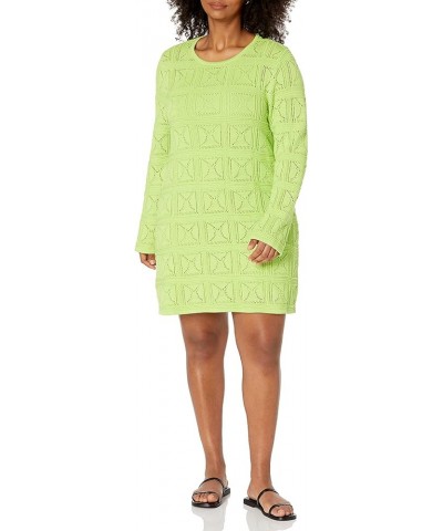 Women's Laney Crochet Micro Mini Dress Lime $33.92 Dresses