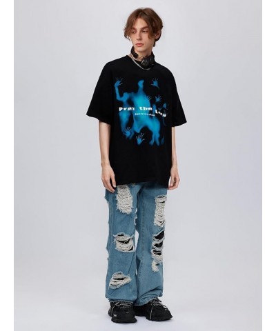 Oversized Graphic Shirts Black $20.37 Tops