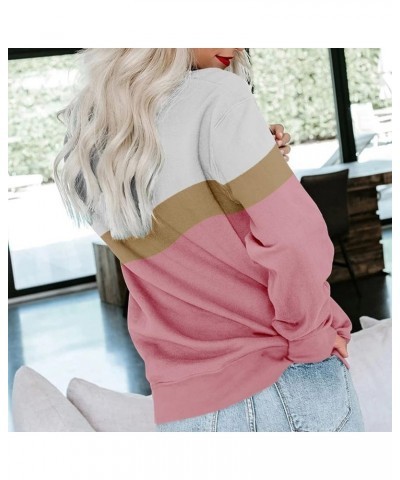 Women Sweatshirt Crew Neck sweaters Long Sleeve hoodies Block/Solid Casual Pullover Cute Lightweight Loose Tops 08-e $7.01 Ho...