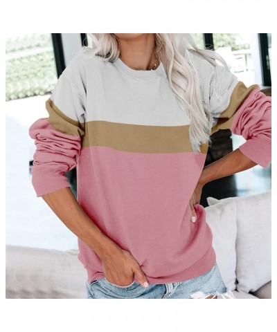 Women Sweatshirt Crew Neck sweaters Long Sleeve hoodies Block/Solid Casual Pullover Cute Lightweight Loose Tops 08-e $7.01 Ho...