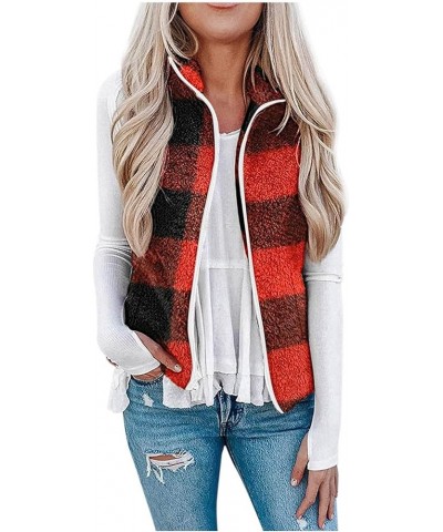 Fall Outfits for Women Trendy Vest Fuzzy Sherpa Fleece Jacket Cozy Sleeveless Cardigan Zipper Waistcoat Outerwear with Pocket...