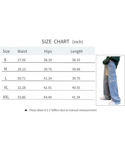 Womens Loose Baggy Jeans Causal High Waisted Straight Leg Denim Pants Plus Size Hip Hop Trousers Drawstring Black $15.19 Jeans