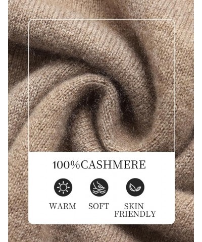 100% Pure Cashmere Womens Sweater Long Sleeve Mock Neck Soft and Lightweight Warm Sweater Top Brown $50.00 Sweaters