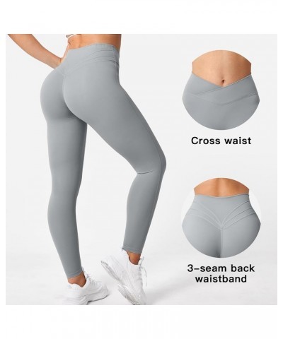 Grace Workout Leggings for Women Butt Lifting Tummy Control High Waist Gym Yoga Compression Pants 2 Light Grey $14.35 Activewear