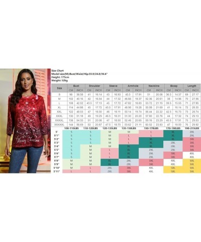 3/4 Length Sleeve Womens Tops Casual Print Vintage Crewneck Tshirt Plus Size Tunic Tops Loose Dressy Shirts A03-wine $6.06 Tops