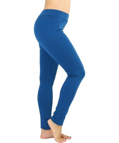 Women's Seagull Waist Skinny Ponte Leggings Blue Teal $9.33 Leggings