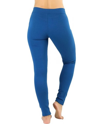 Women's Seagull Waist Skinny Ponte Leggings Blue Teal $9.33 Leggings