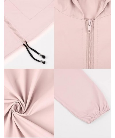 Rain Jacket Women Waterproof Raincoat Women Lightweight Packable Active Outdoor Hooded Windbreaker(S-2XL) Pink $14.03 Coats