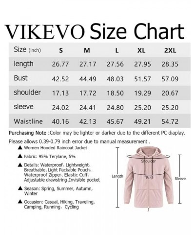 Rain Jacket Women Waterproof Raincoat Women Lightweight Packable Active Outdoor Hooded Windbreaker(S-2XL) Pink $14.03 Coats