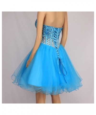 Strapless a Line Blue Crystal White Oranga Homecoming Dress Short Prom Dress Purple $44.52 Dresses