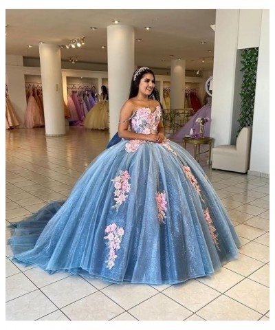 Off Shoulder Quinceanera Dresses Ball Gown Puffy Tulle Sweet 16 Dresses Long Sparkly Lace Prom Dress Y89 Teal $62.79 Dresses