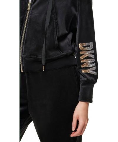 Women's Everyday Essential Zip Up Hoodie Blk/Gold $33.87 Jackets