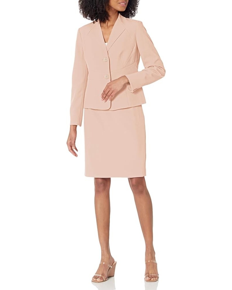 Women's Petite Collarless 2 Button Jacket & Slim Skirt Light Blossom $47.44 Suits