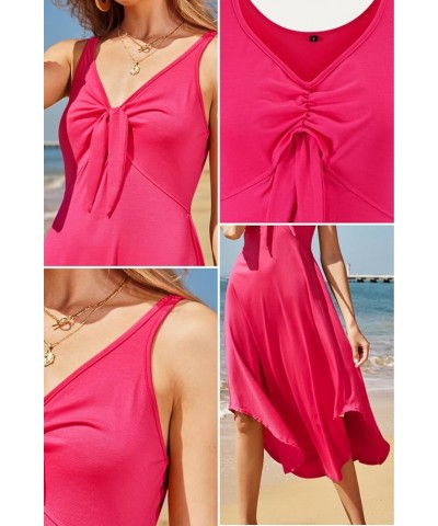 Women's Summer Maxi Dresses 2024 Spring Sundresses Beach Vacation Hawaiian Tropical Outfit Floral Clothes Rose Pink $15.40 Dr...
