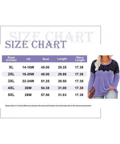 Plus Size Tops for Women Raglan Long Sleeve Crewneck V Neck T-Shirt Casual Blouses Fall Winter Tunics XL-5XL B-lace Light Blu...