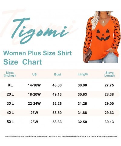 Plus Size Tops for Women Raglan Long Sleeve Colorblock Leopard Halloween Chirstmas Autumn Fall Winter Spring XL-5XL 9_ B8_ Ha...