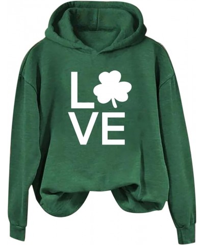 Women's St. Patrick's Day Hoodies Sweatshirt American Flag Shamrock Graphic Casual Tops Clover Long Sleeve Pullover F2-ag $12...