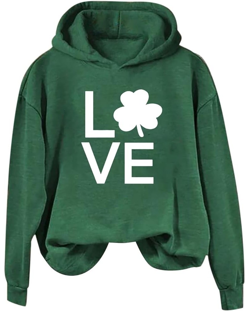 Women's St. Patrick's Day Hoodies Sweatshirt American Flag Shamrock Graphic Casual Tops Clover Long Sleeve Pullover F2-ag $12...