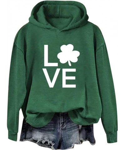 Women's St. Patrick's Day Hoodies Sweatshirt American Flag Shamrock Graphic Casual Tops Clover Long Sleeve Pullover F2-ag $12...