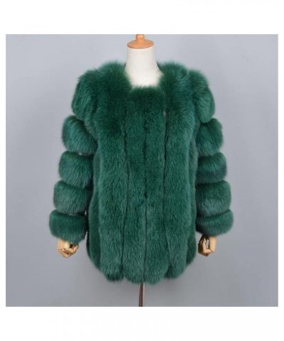 Women's Collar Warm Coat Winter Thickened Long Sleeve Faux Fur Coat XL-bust 100cm X4 $64.07 Coats