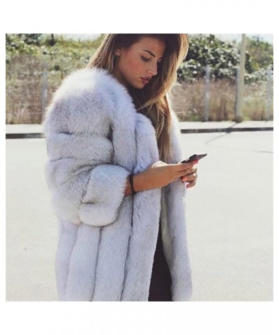 Women's Collar Warm Coat Winter Thickened Long Sleeve Faux Fur Coat XL-bust 100cm X4 $64.07 Coats