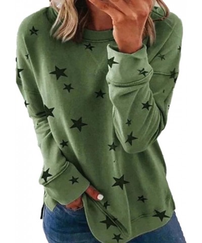Womens Crew Neck Sweatshirt Tops Graphic Tie Dye Blouese Shirts Long Sleeve Pullover Tops Fall Fashion Clothes A8-green $3.72...