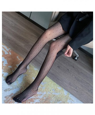 Women's Fishnet Stockings, 2pcs Patterned High Waist Fishnet Tights, Fishnet Hollow Floral Thigh High Pantyhose Black Punkt $...