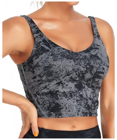 Sports Bra Womens Longline Padded Crop Tank Yoga Bras Workout Fitness Top Heart Black Carbon $11.21 Lingerie