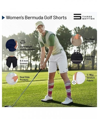 Womens Bermuda Golf Shorts 8 ½ Inch Inseam - Quick Dry Active Shorts with Pockets, Athletic and Breathable Jet Black $29.92 A...