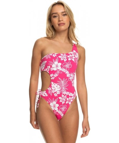 Women's Standard Beach Classcs One Piece Swimsuit Shocking Pink Hello Aloha 232 $32.96 Swimsuits