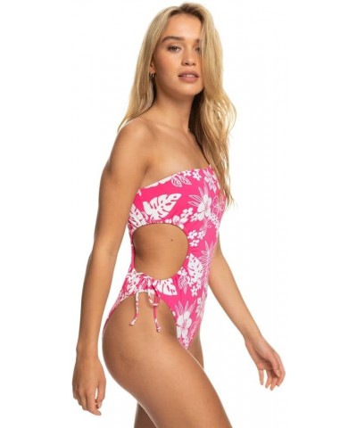 Women's Standard Beach Classcs One Piece Swimsuit Shocking Pink Hello Aloha 232 $32.96 Swimsuits