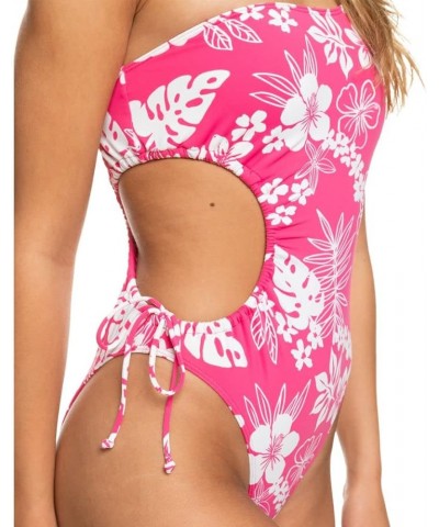 Women's Standard Beach Classcs One Piece Swimsuit Shocking Pink Hello Aloha 232 $32.96 Swimsuits