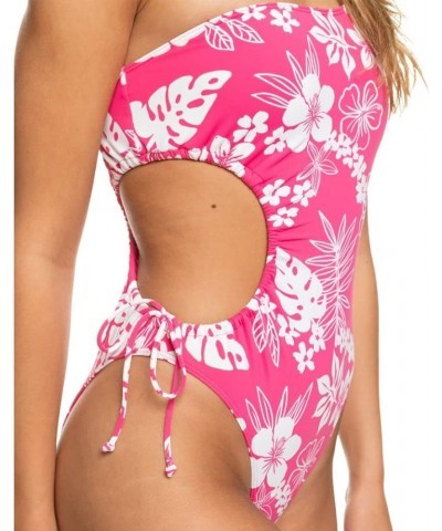 Women's Standard Beach Classcs One Piece Swimsuit Shocking Pink Hello Aloha 232 $32.96 Swimsuits