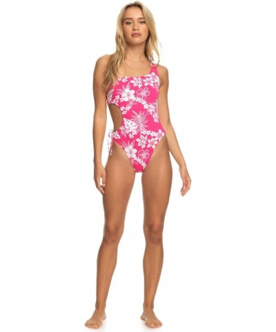 Women's Standard Beach Classcs One Piece Swimsuit Shocking Pink Hello Aloha 232 $32.96 Swimsuits