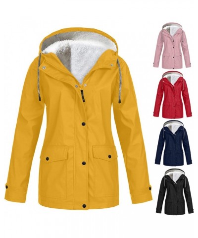 Winter Coats for Women 2023 Warm Sherpa Lined Parkas Coat Windbreaker Thickened Waterproof Hooded Fleece Jacket Pink $10.58 J...