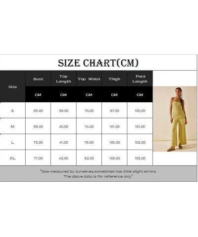 Women Y2k 2 Piece Pants Sets Off Shoulder Strapless Tube Tops Wide Leg Long Trousers Stretchy Two Piece Outfit H-yellow Eight...