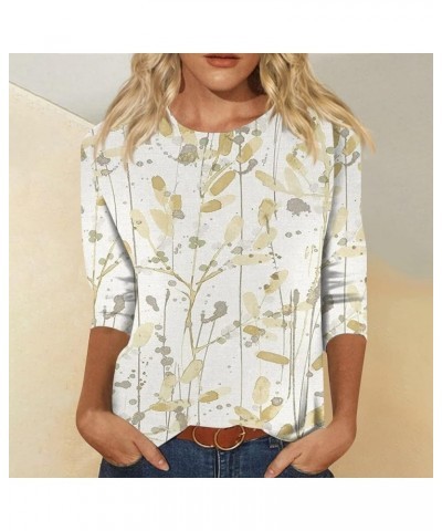 Plus Size Tops for Women, Womens Tops 3/4 Sleeve Crewneck Cute Shirts Casual Print Trendy Tops Summer T Shirt 2-yellow $7.80 ...