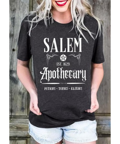 Salem T-Shirt Women Halloween Witch Sisters Shirt Salem Witch Shirt Fall Holiday Tees Casual Short Sleeve Tops Gray $8.39 T-S...