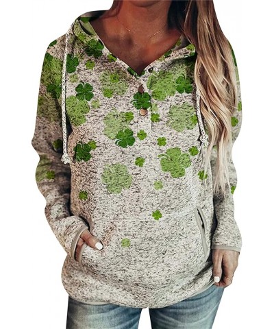 Women's St. Patrick's Day V Neck Tunic Top Clover Leaf Print Pullover Long Sleeve Shamrock Hoodies Big Clover $10.25 Hoodies ...