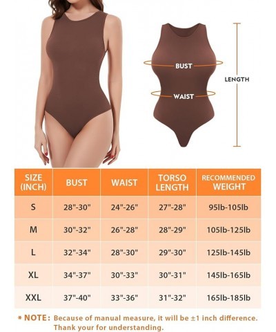 Women's Bodysuit Fit Sexy Body Suits Women Clothing, Sleeveless Crew Neck Tank Tops with Snap Closure Coffee $10.39 Bodysuits