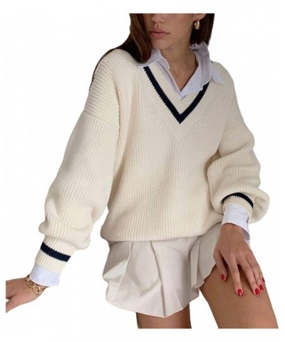 Women Argyle Plaid Oversized Sweater Long Sleeve Crewneck 90s Vintage Aesthetic Pullover Top Harajuku Preppy Sweater Preppy W...