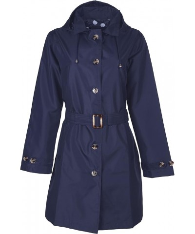 Ladies Rain Slicker with Removable Hood Navy Combo $23.37 Jackets