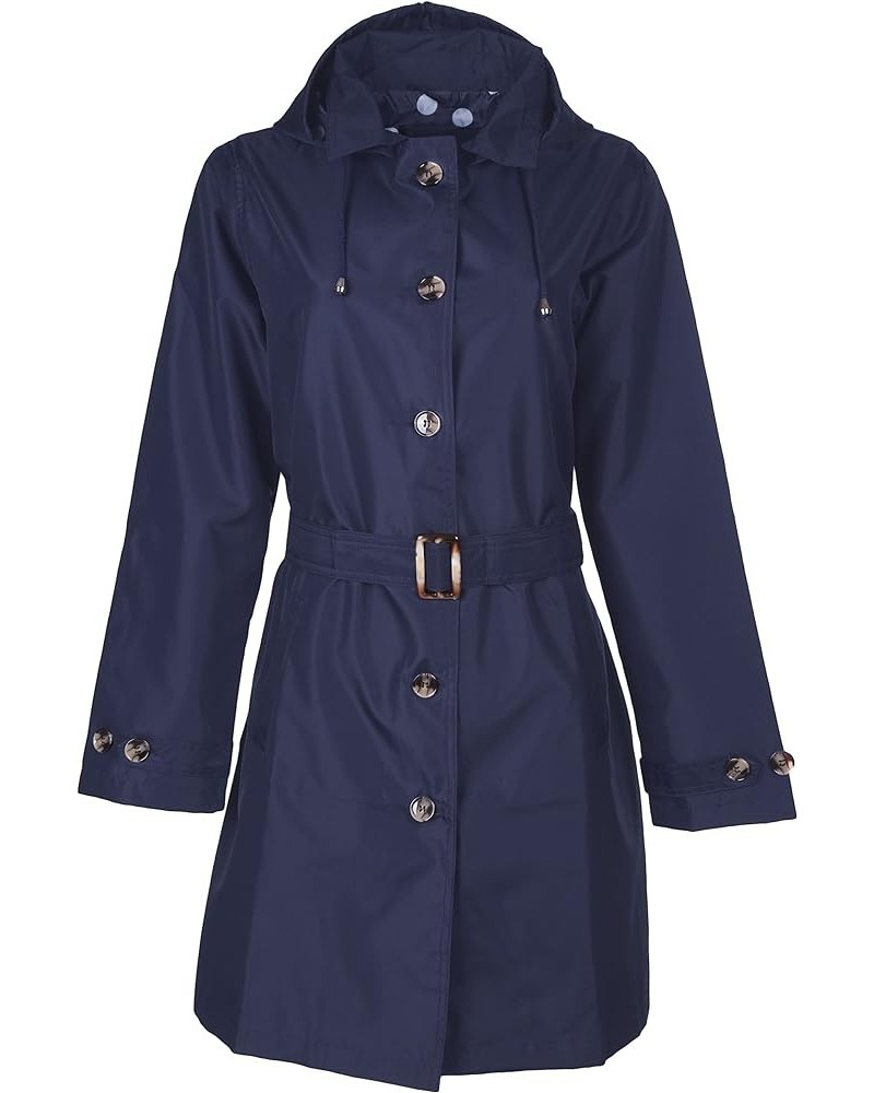 Ladies Rain Slicker with Removable Hood Navy Combo $23.37 Jackets