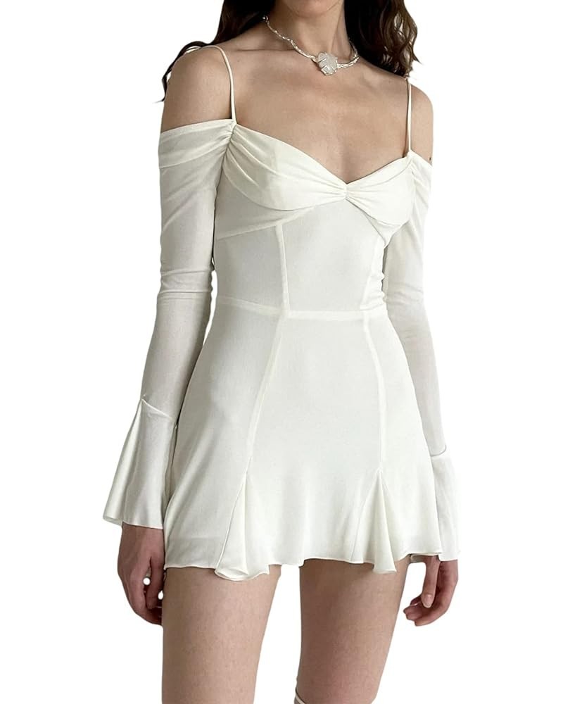 Pirate Dress for Women Off Shoulder Summer Dresses Lantern Sleeve Ruffle A-Line Casual Mini Dress Corset Dress E White $12.41...